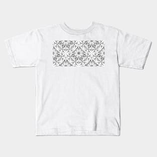 Black White Mandala Scales Kids T-Shirt